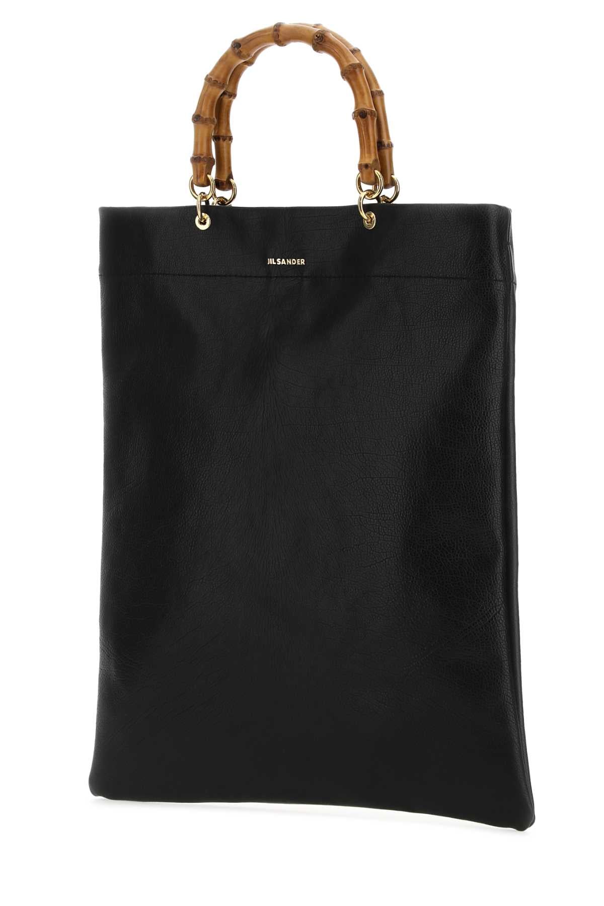 Black Leather Medium Shopping Bag 001 Borse A Mano