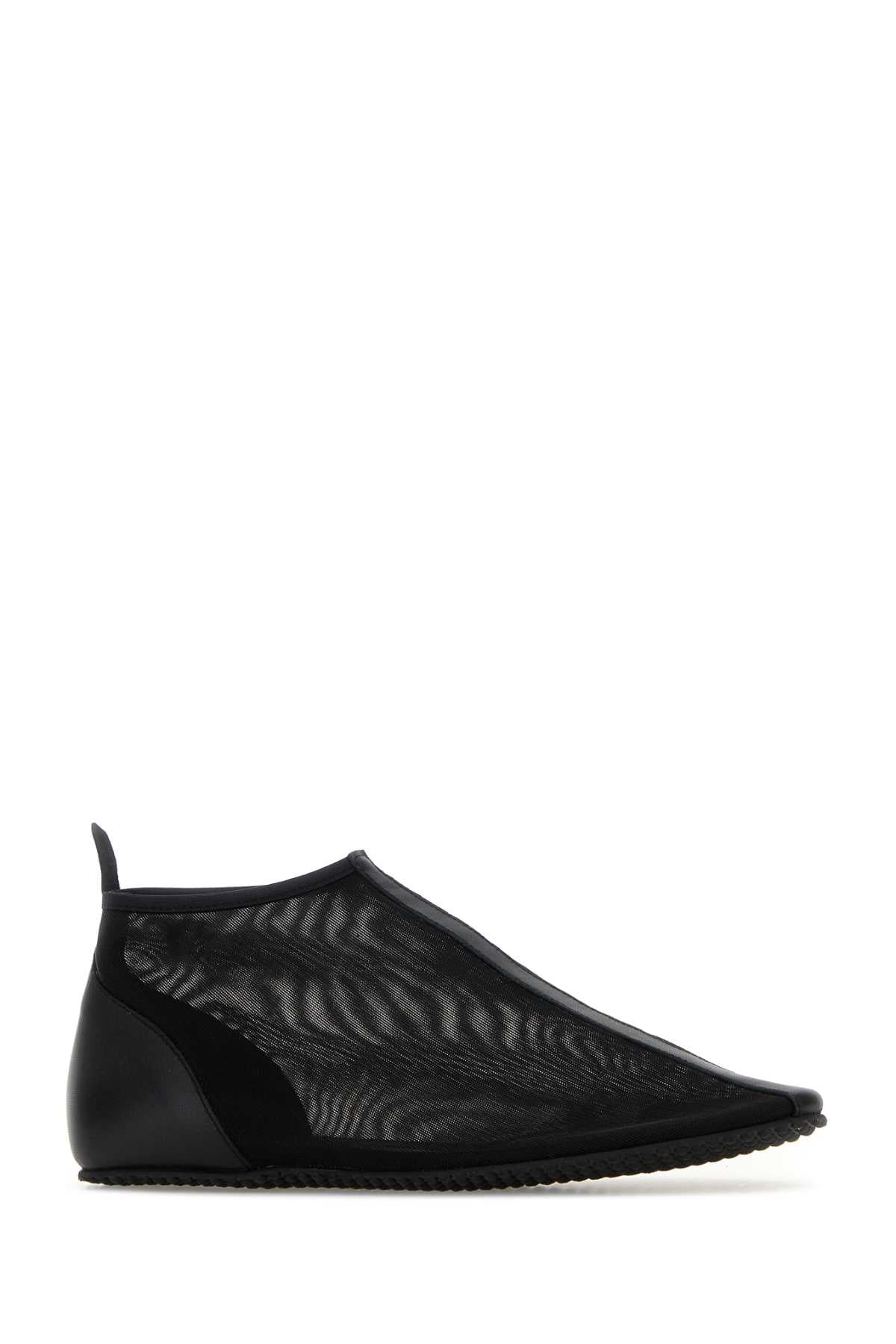 Black Mesh Slip Ons Sneaker
