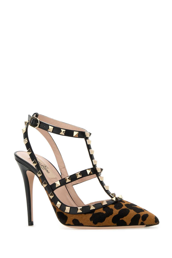 Printed Calf Hair Rockstud Pumps Mielet.moronero Scarpe Con Tacco