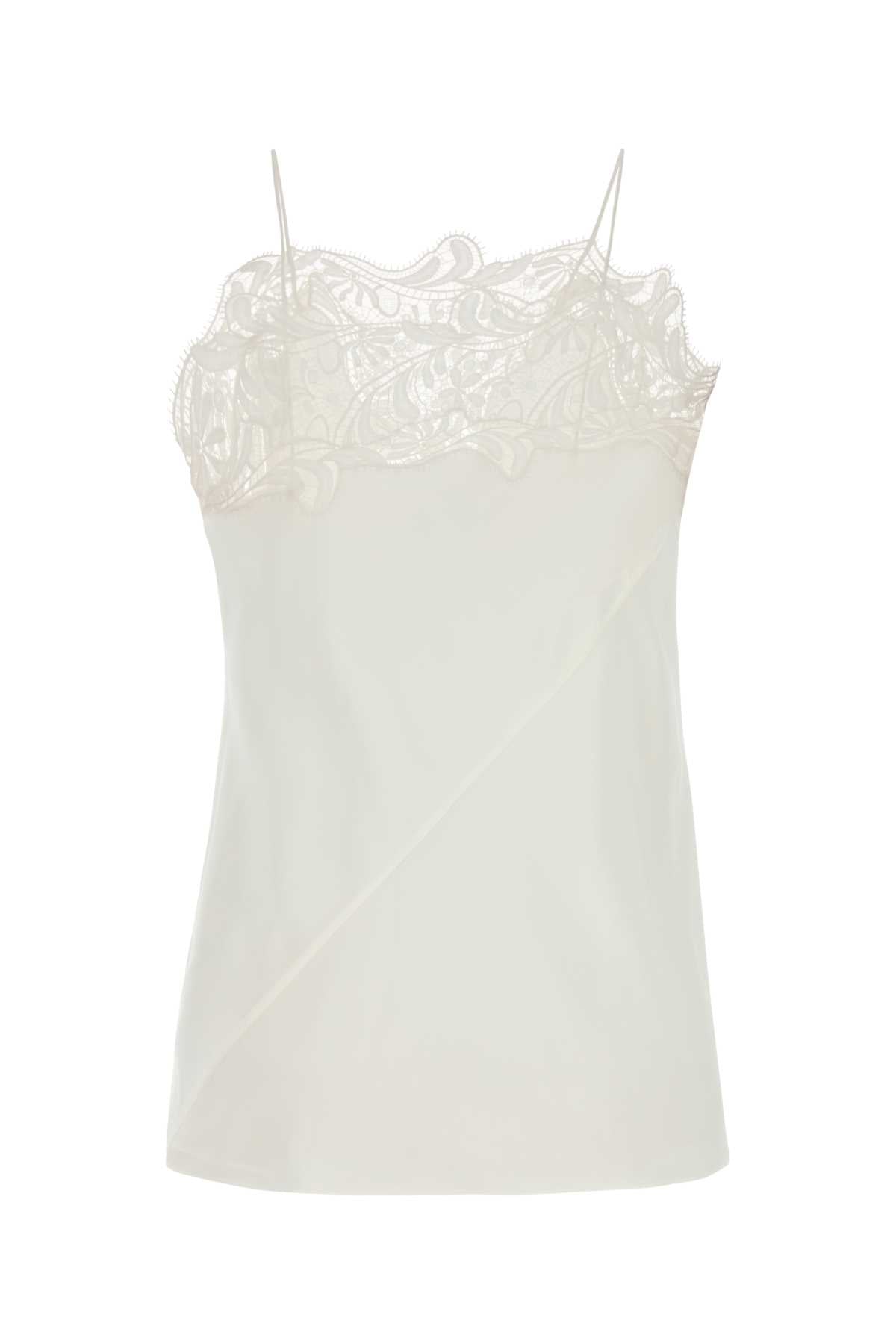 White Crepe Top Mascarpone Maglie