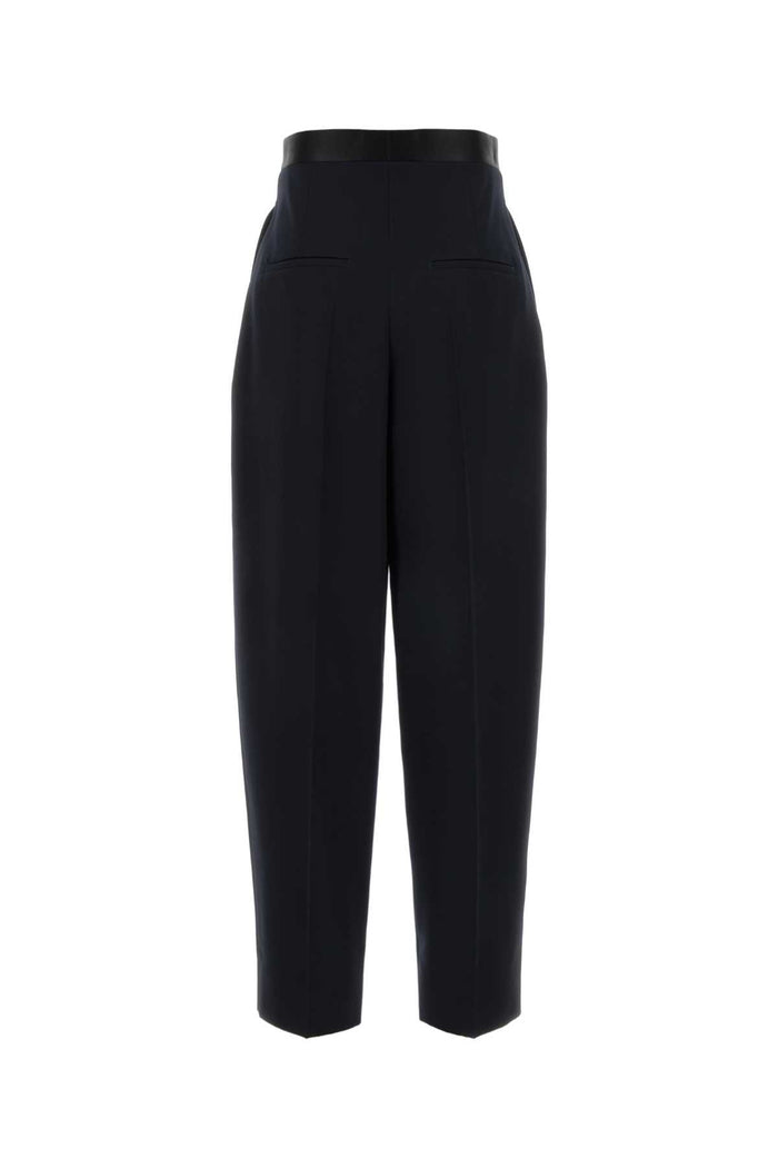 Midnight Blue Wool Wide-Leg Pant Midnightblue Exterior: Pantaloni