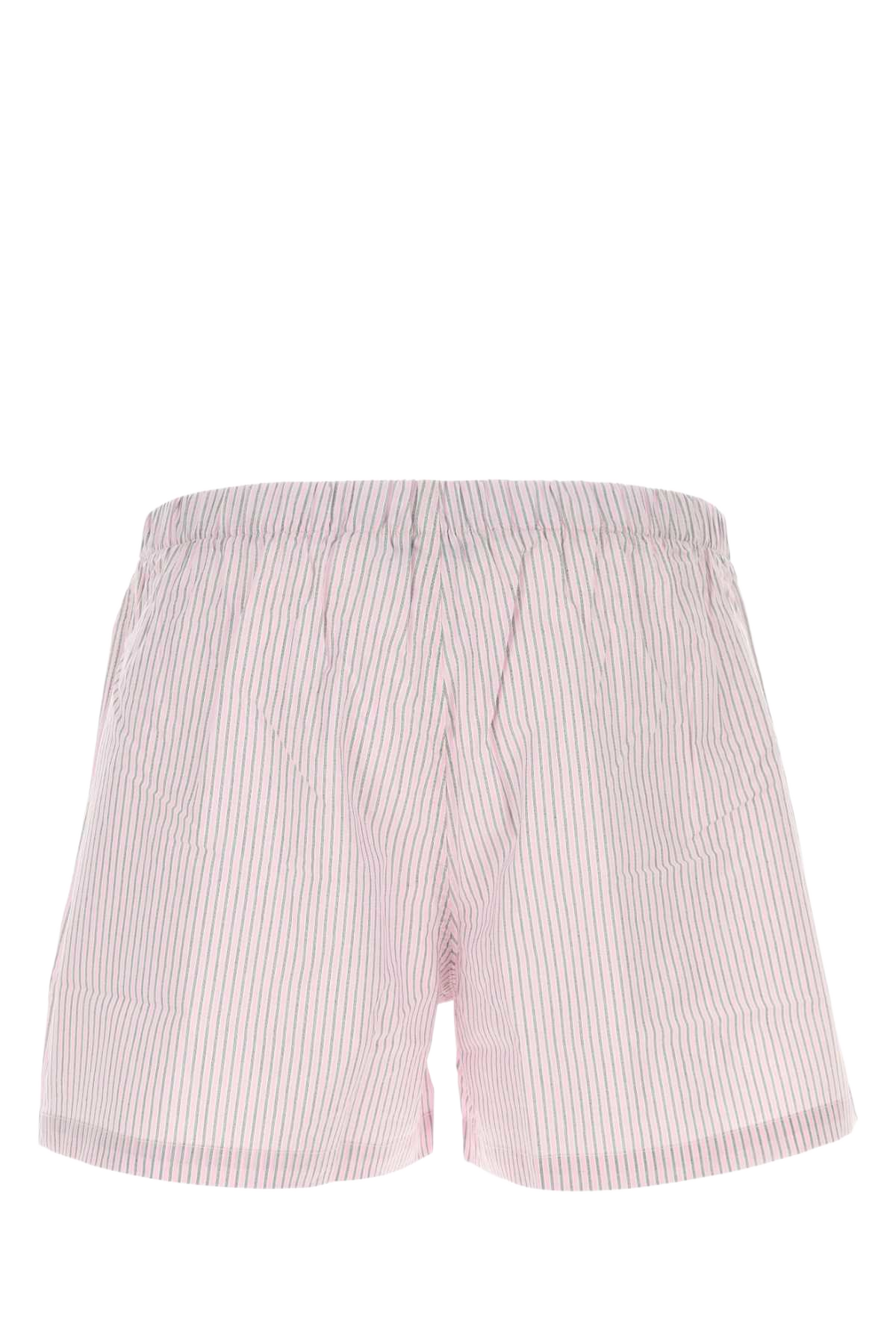 Embroidered Cotton Pyjama Shorts Pinkgrey Exterior
