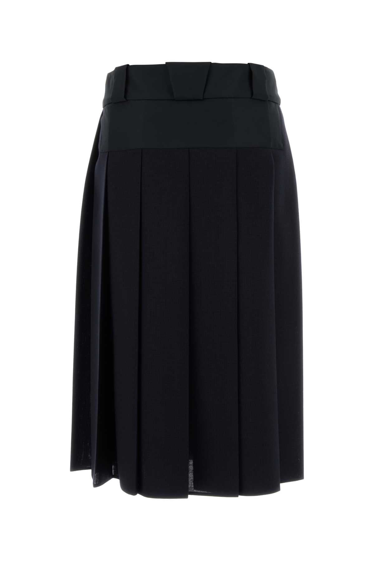 Dark Blue Wool Skirt Bleu Gonne