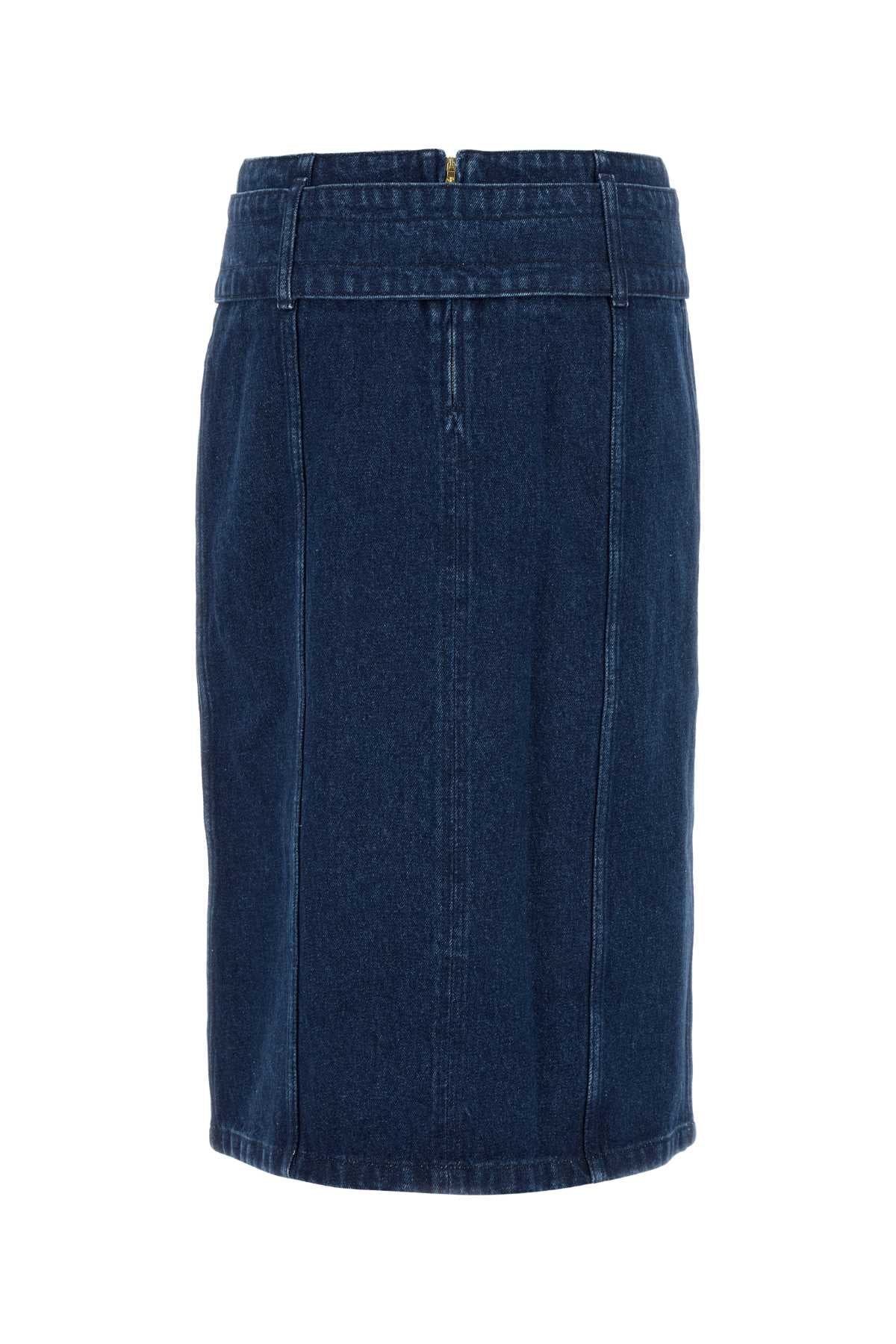 Denim Skrit Inkblue Exterior: Cotton Gonne