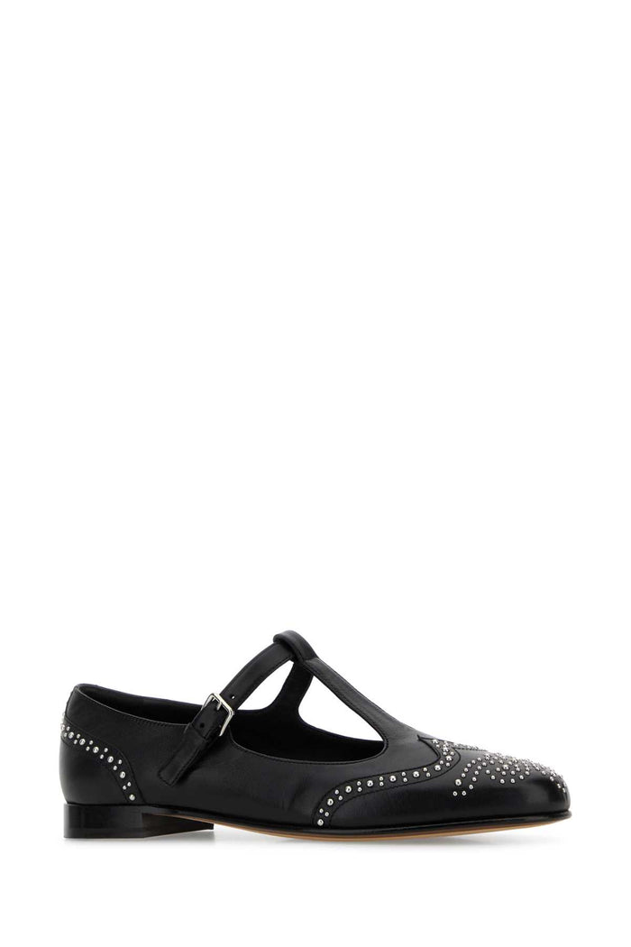 Black Nappa Leather Opal Ballerinas Ballerine