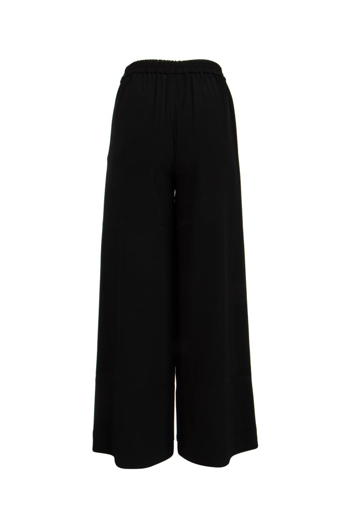 Black Triacetate Polyester Pantaloni