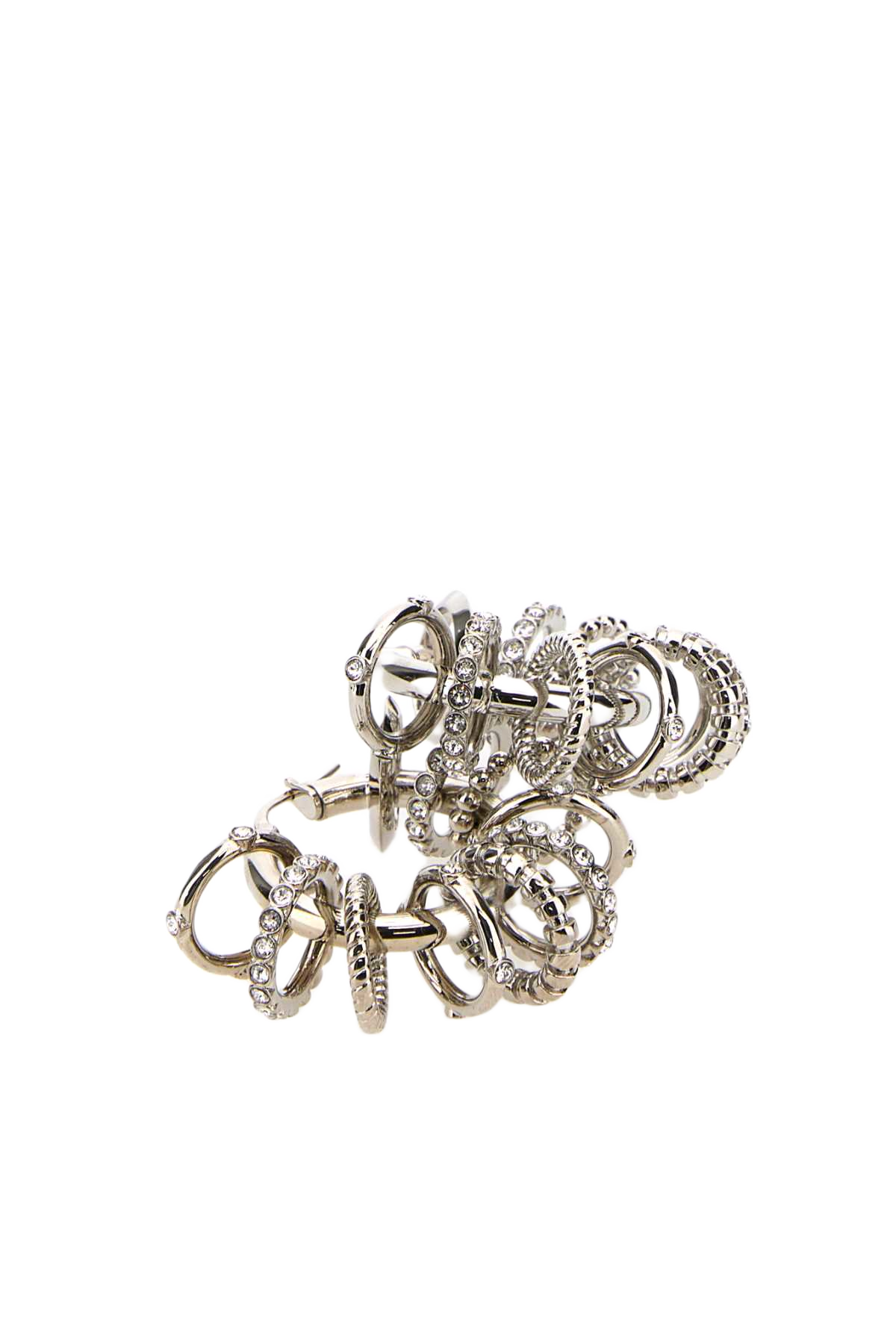 Silver Metal Multi Ring Earrings Whicrysiba Orecchini