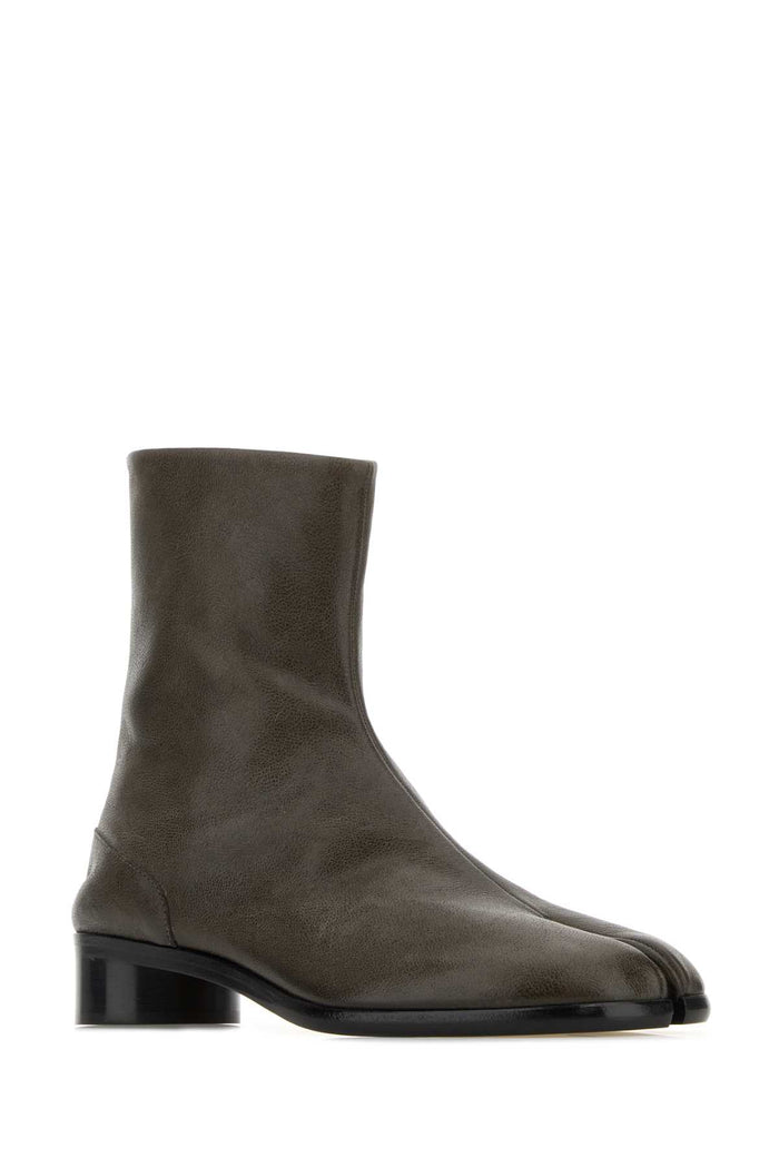 Olive Green Leather Tabi Ankle Boots Coldbrown Stivali