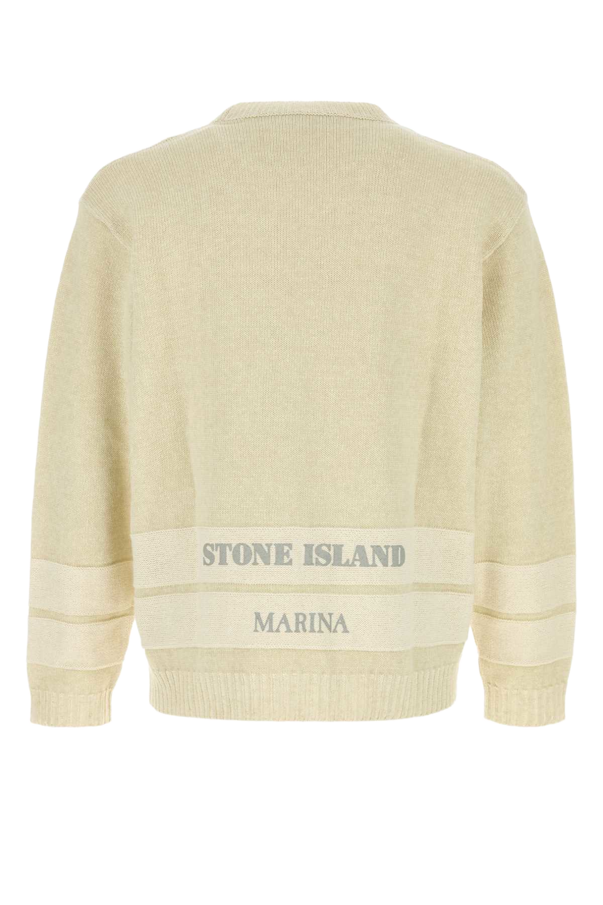 Cream Cotton Blend Sweater Ivorymelange Exterior: Linen Maglieria