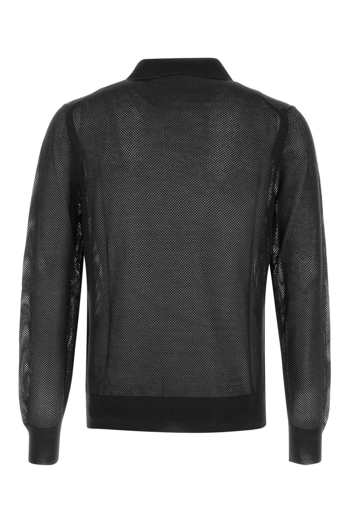 Kpl054ymc046 Naa Black Silk Cotton Polo