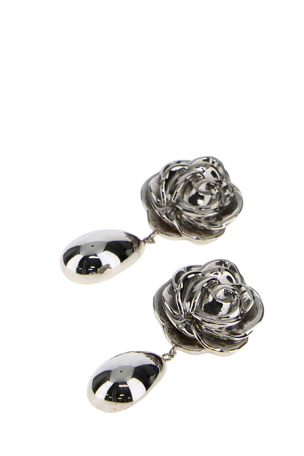 Silver Metal Earrings Rhodiumsilver Orecchini