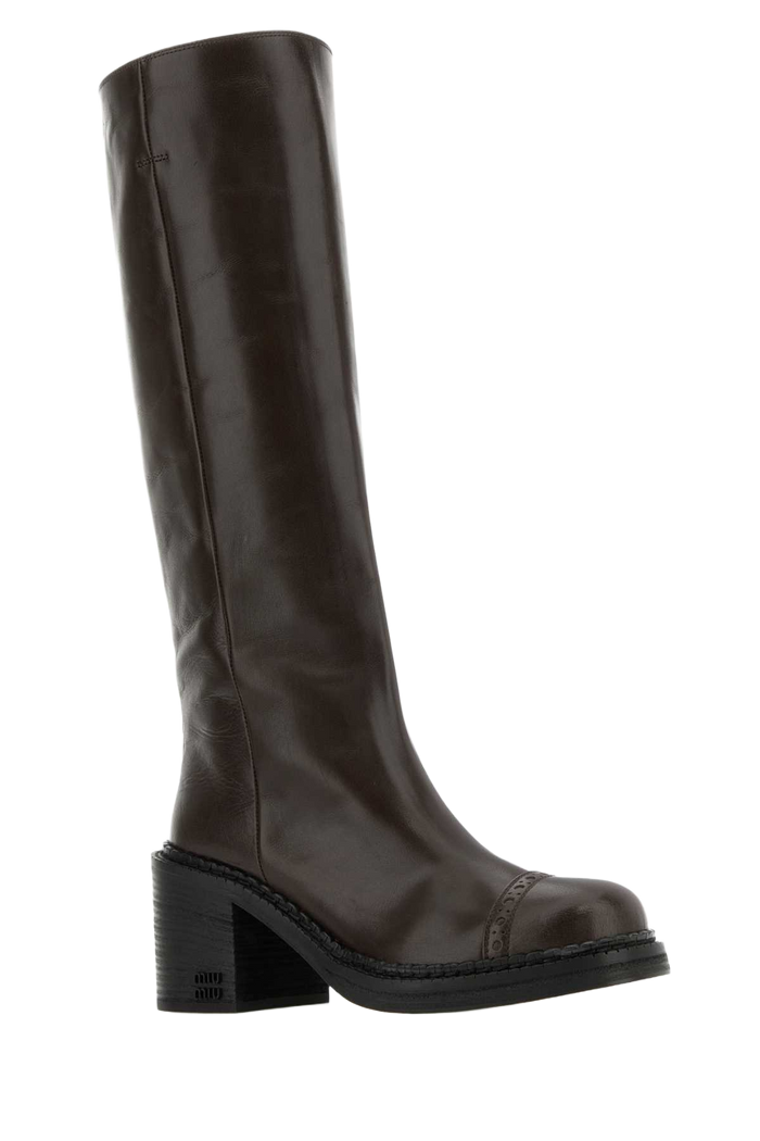 Chocolate Leather Boots Moro Stivali