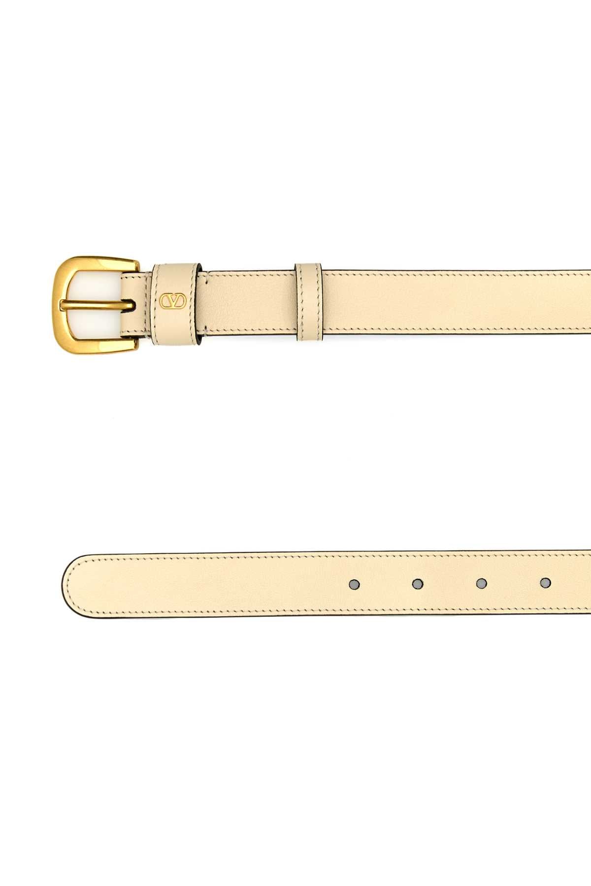 Ivory Leather Belt Butterwhite Cinture
