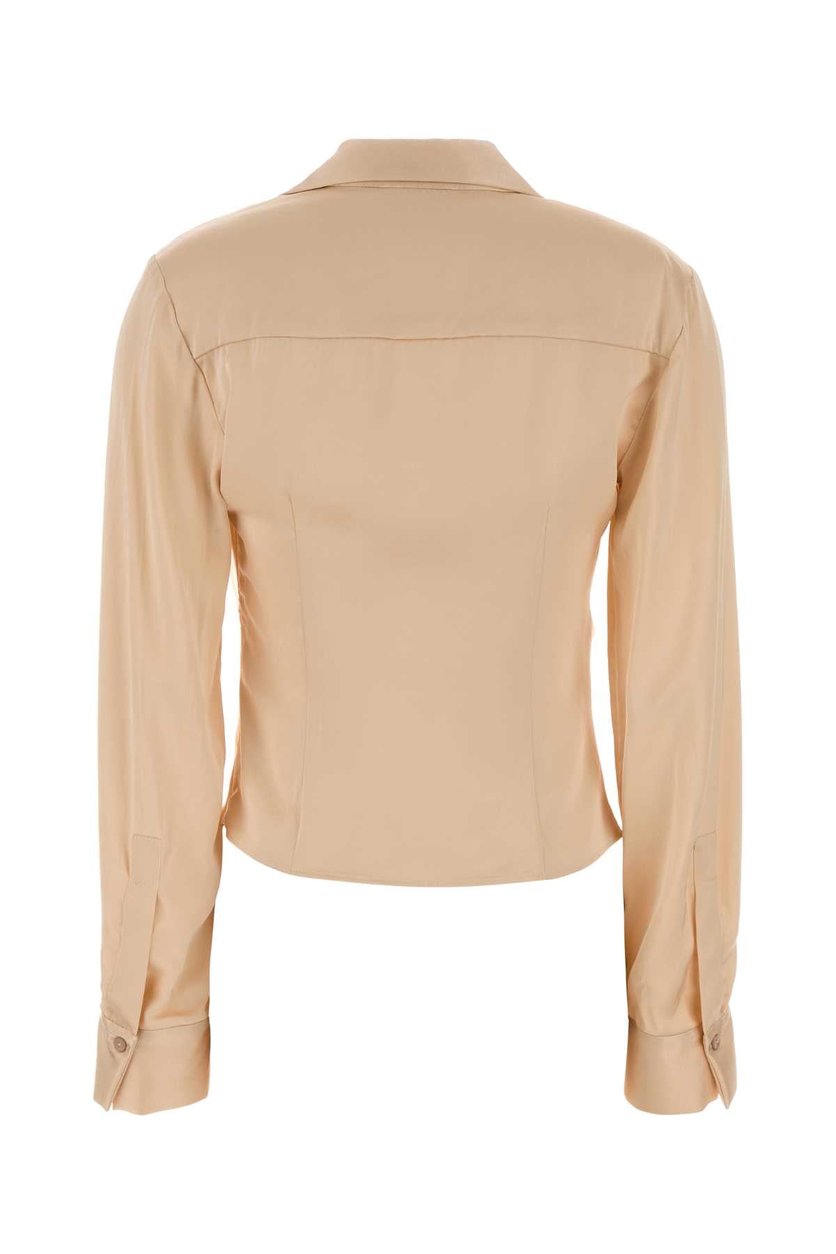 Peach Stretch Satin Blouse Champagne Exterior: Viscose Elastane Maglie