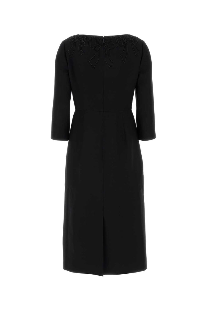 Black Wool Blend Dress Nero Abiti