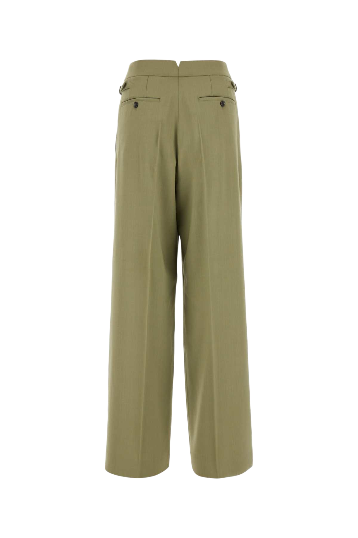 Sage Green Viscose Blend Pant Olive Exterior: Virgin Wool Pantaloni