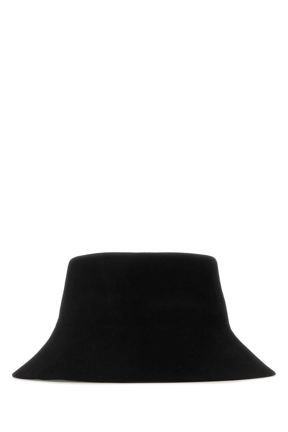 Black Wool Petra Bucket Hat Exterior: Merino Cappelli E Fasce Per Capelli