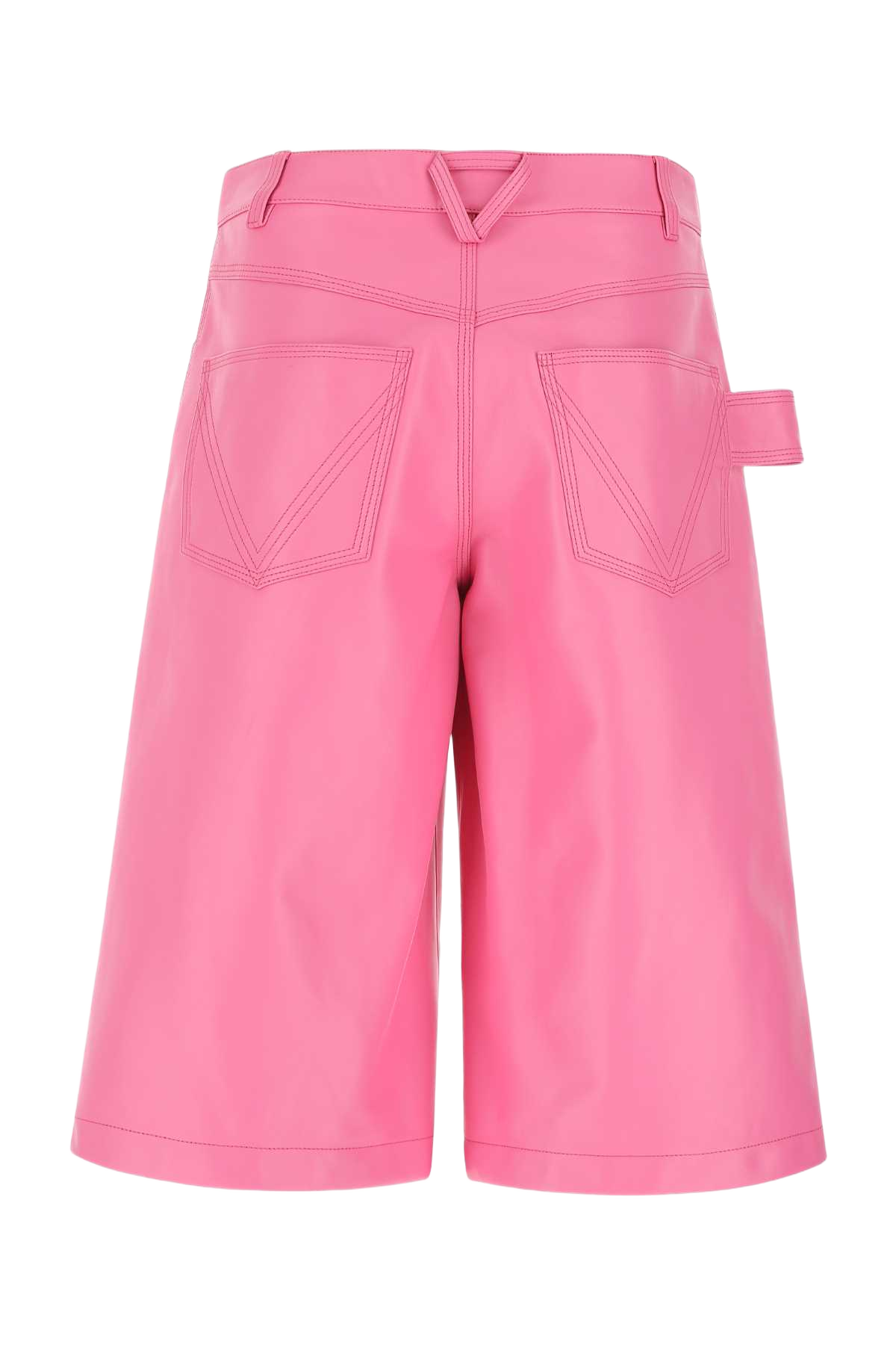 Pink Nappa Leather Bermuda Shorts 5004 Exterior: Lamb