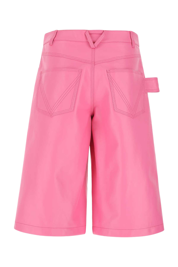Pink Nappa Leather Bermuda Shorts 5004 Exterior: Lamb