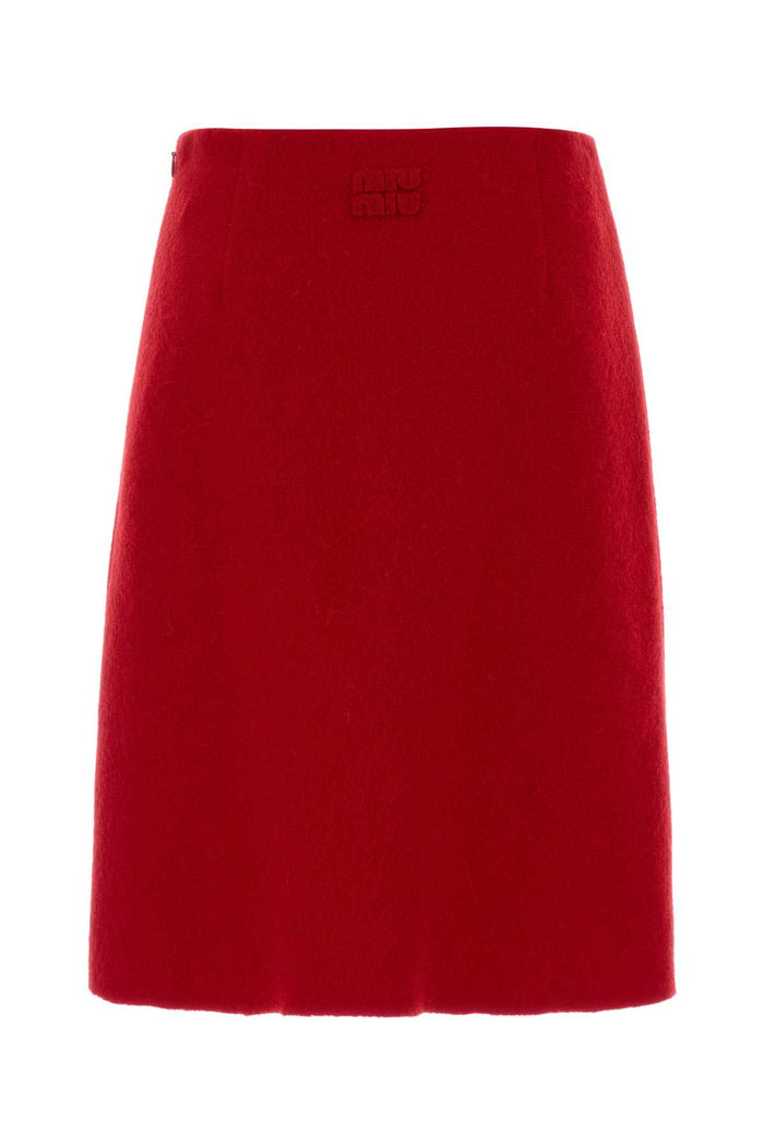 Red Flannel Skirt Rosso Wmwv Gonne