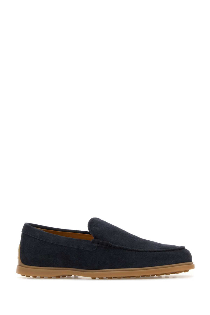 Navy Blue Suede Loafers Notte Mocassini