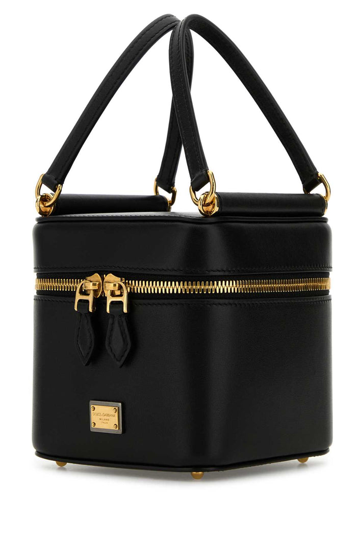 Black Leather Sicily Cube Handbag Nero Borse A Mano