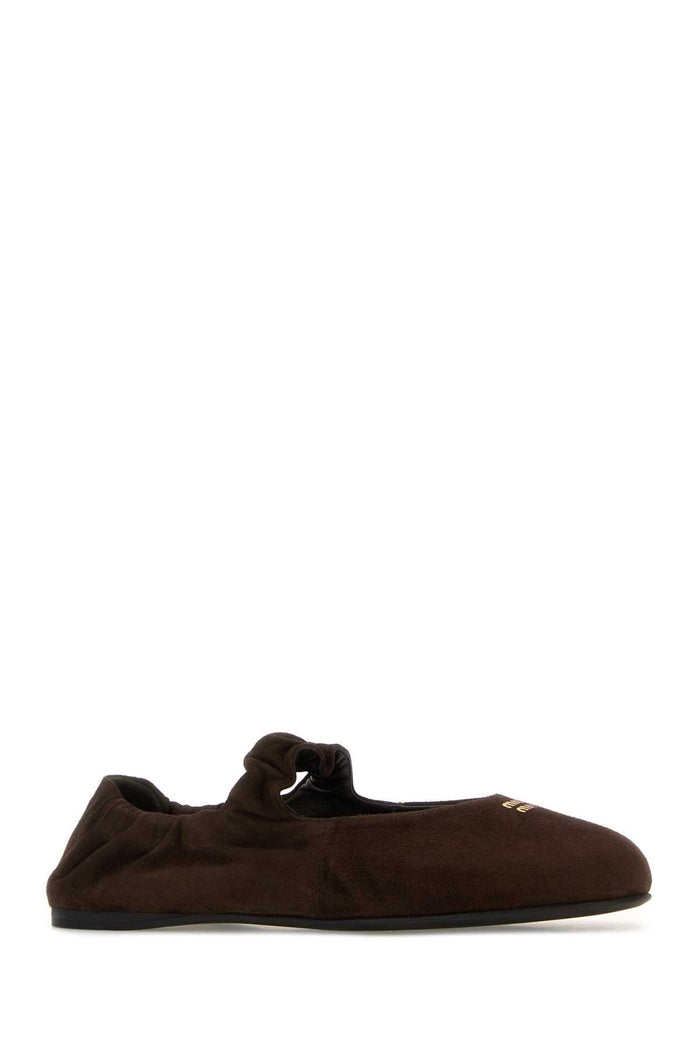 Dark Brown Suede Ballerinas Moro Ballerine