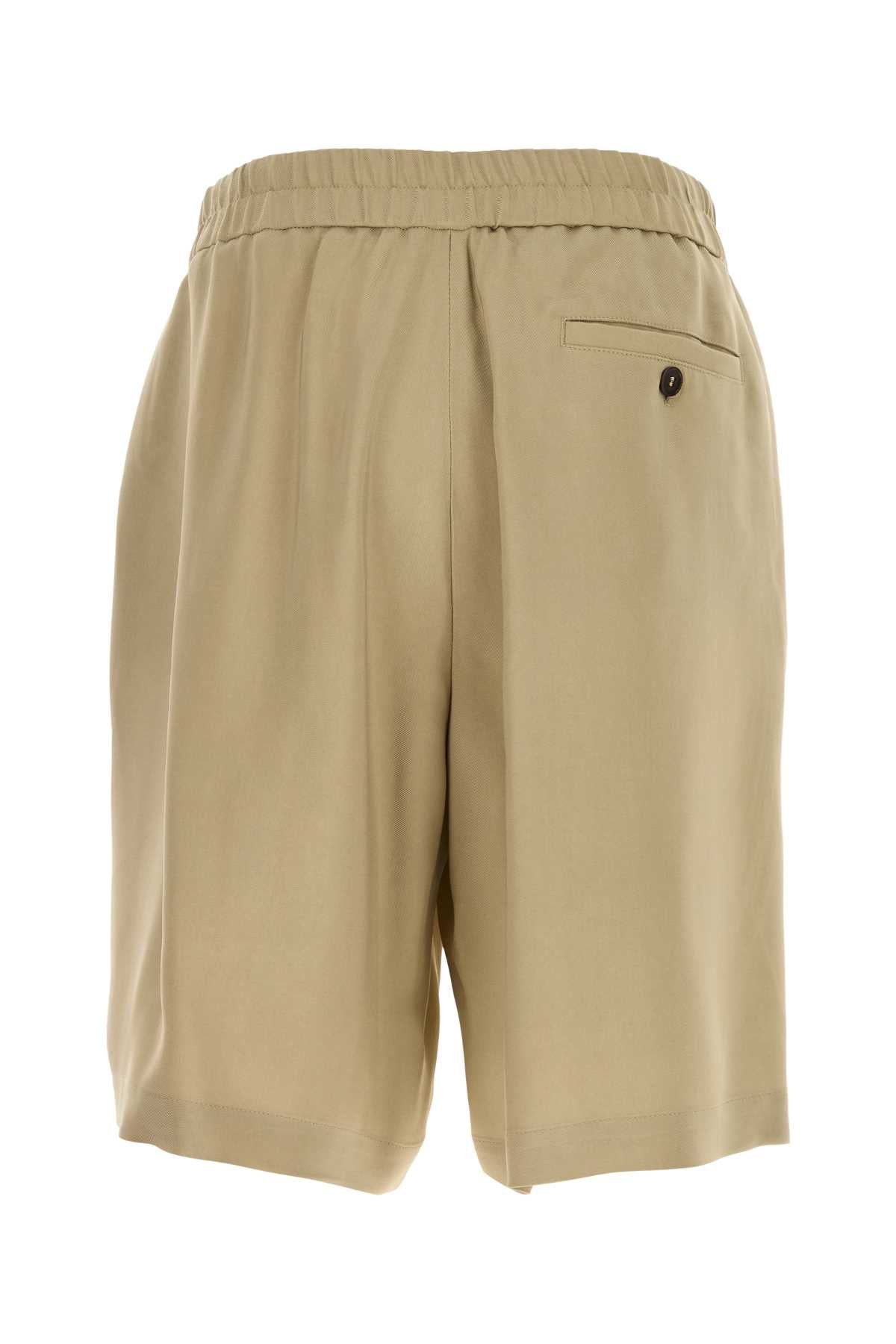 Cappuccino Twill Bermuda Shorts Fango Exterior: Viscose
