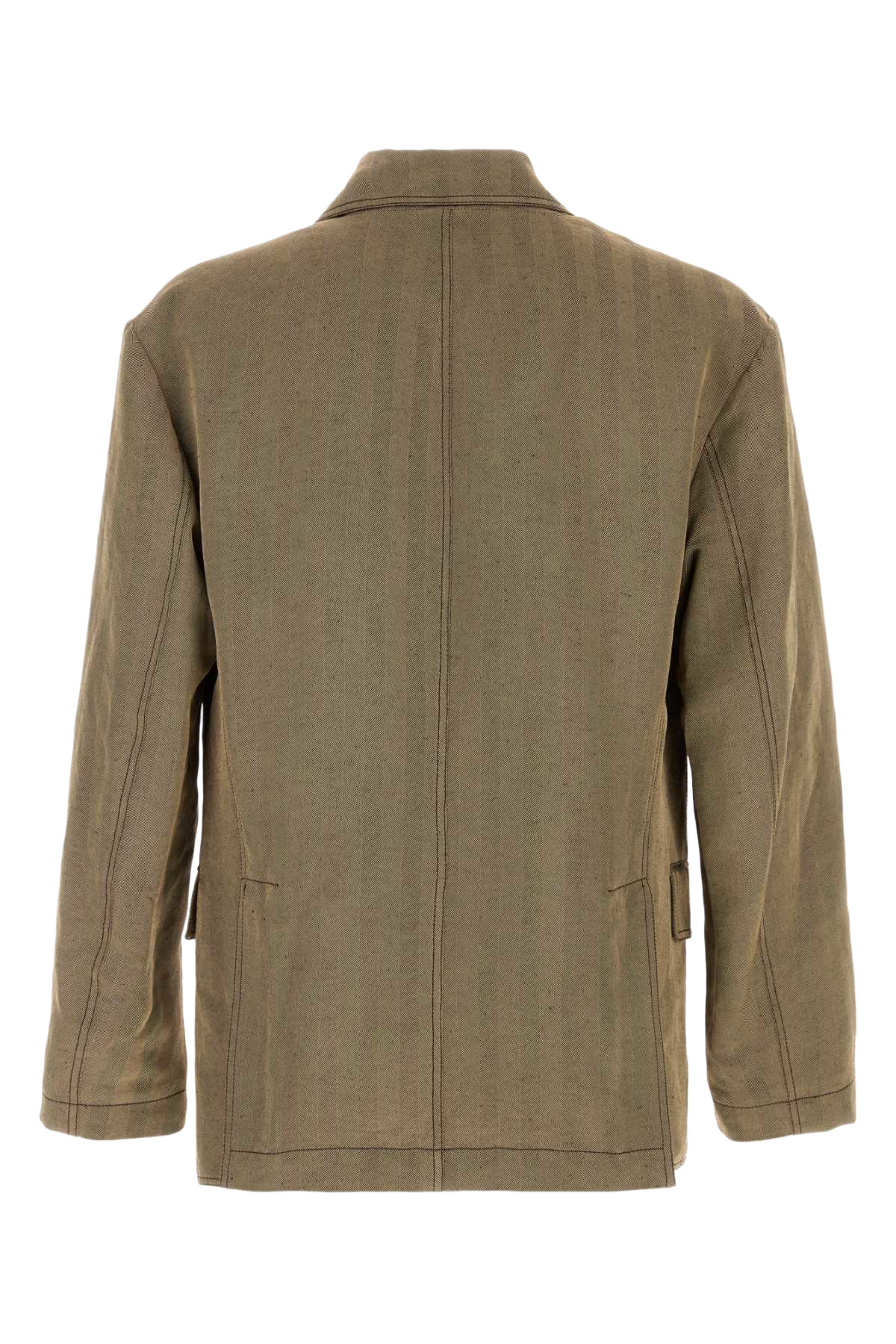 Embroidered Linen Blend Blazer Expressosafari Exterior: Viscose Giacche E Gilet