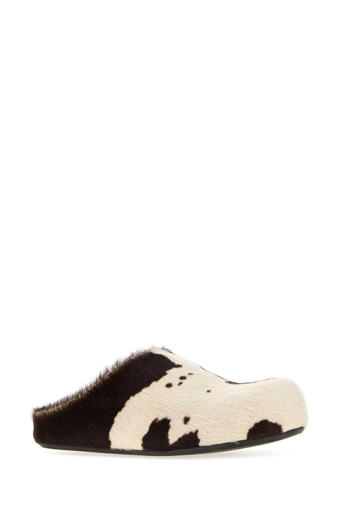 Printed Calf Hair Fussbett Slippers Lilywhitebrown Mocassini
