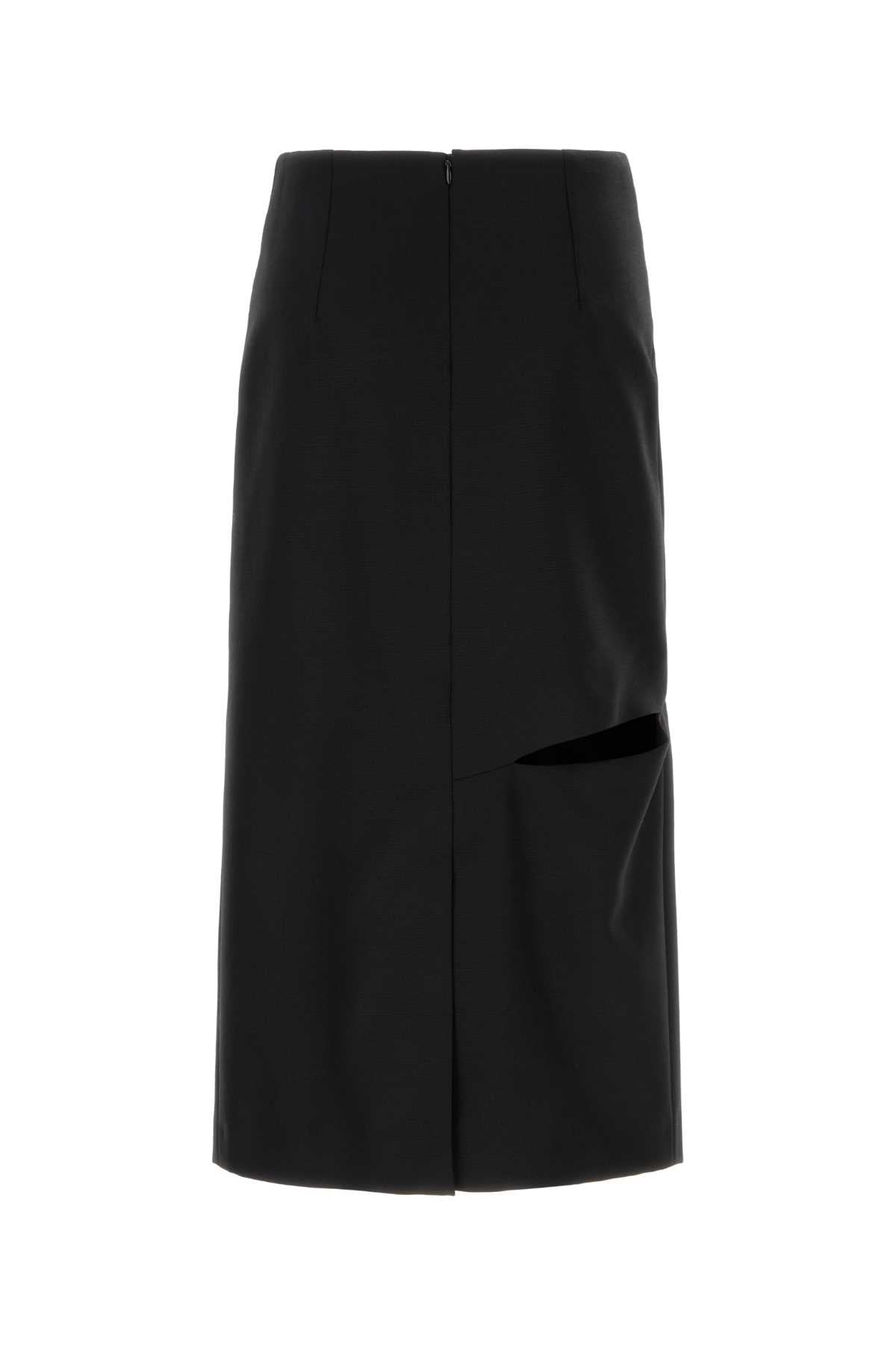 Black Wool Blend Skirt Gonne