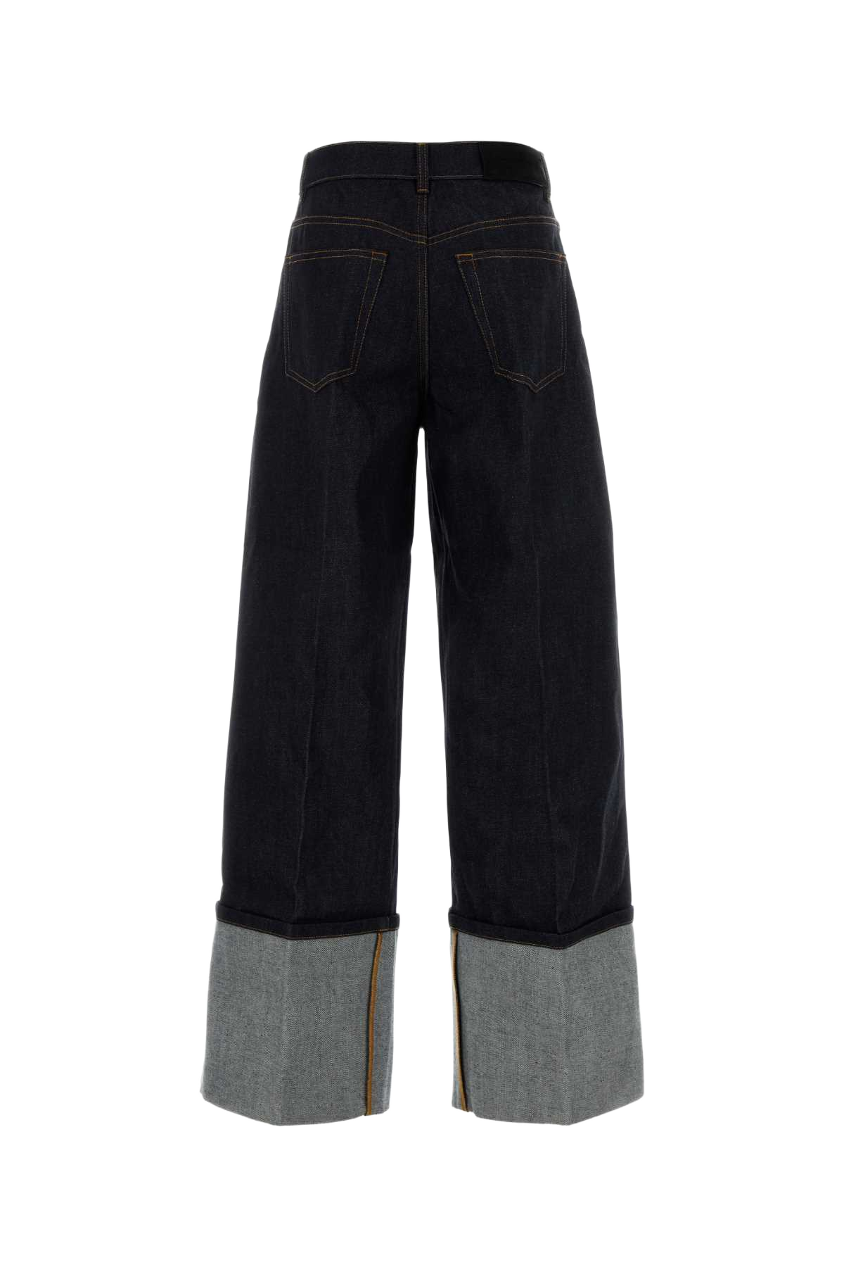 Denim Wide-Leg Jeans Darkblue Exterior: Cotton