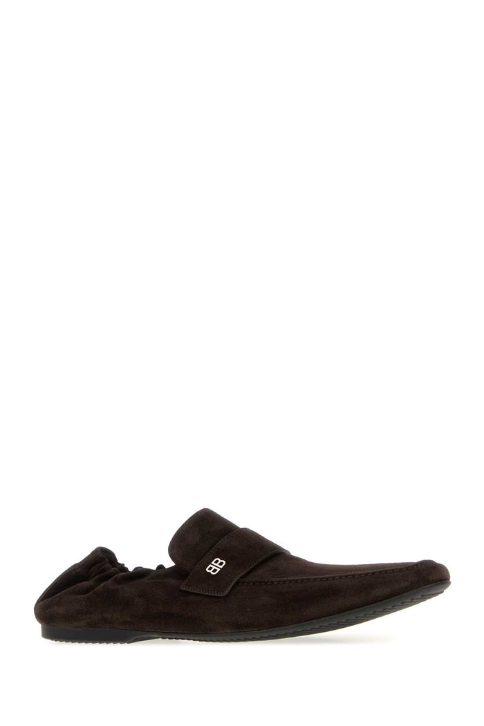 Dark Brown Suede Palermo Bb Loafers Brownagsilver Mocassini