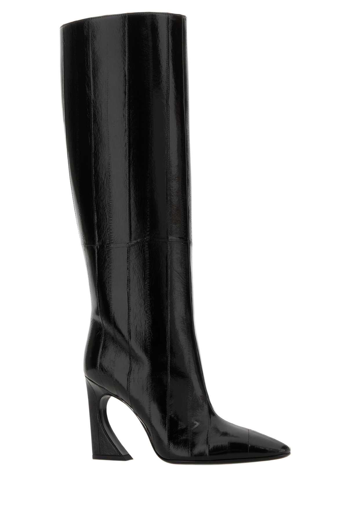 Black Leather Fendi Arco Boots Nero Stivali