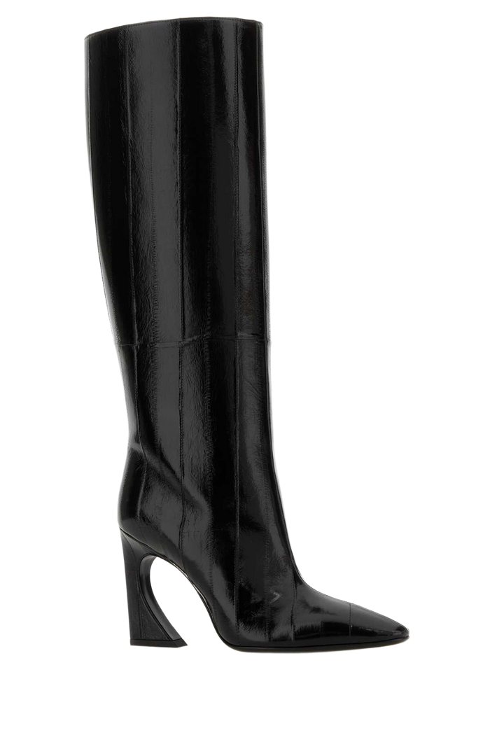 Black Leather Fendi Arco Boots Nero Stivali