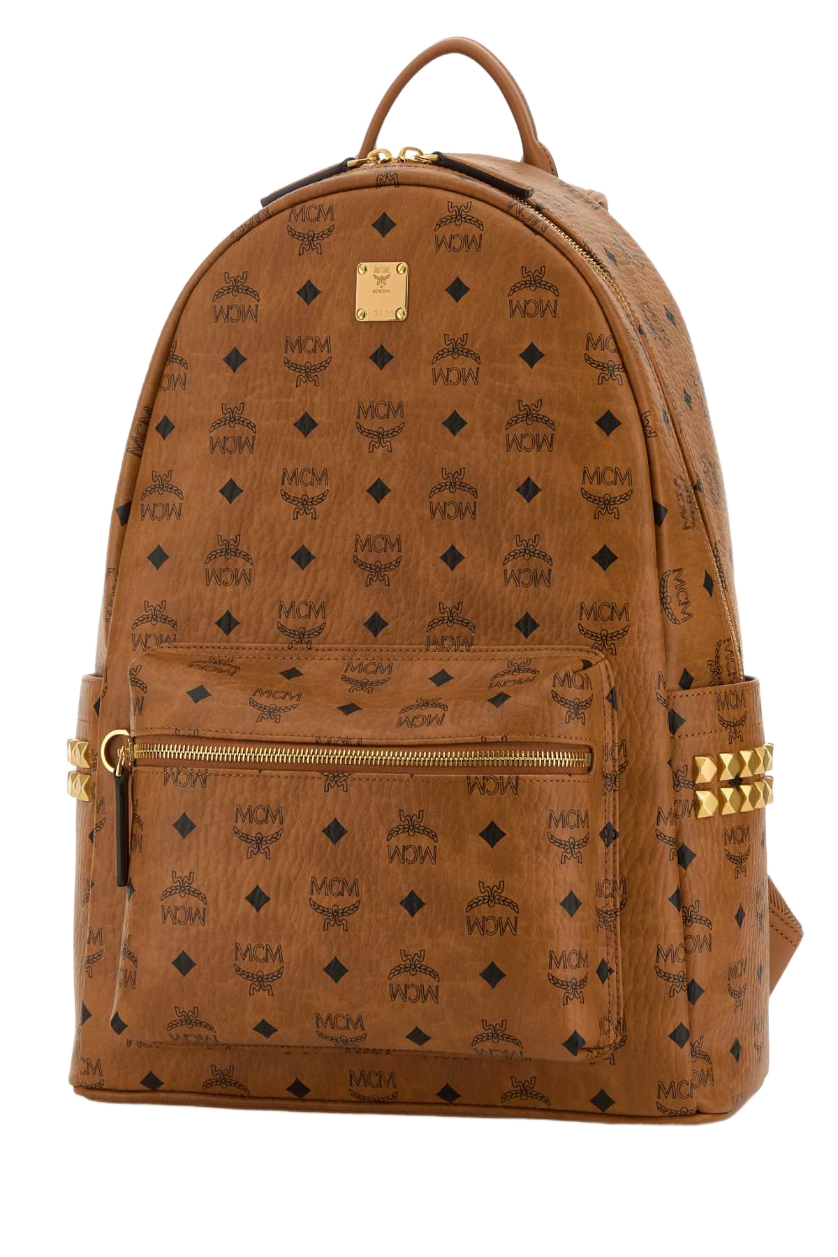 Printed Canvas Backpack Cognac Zaini