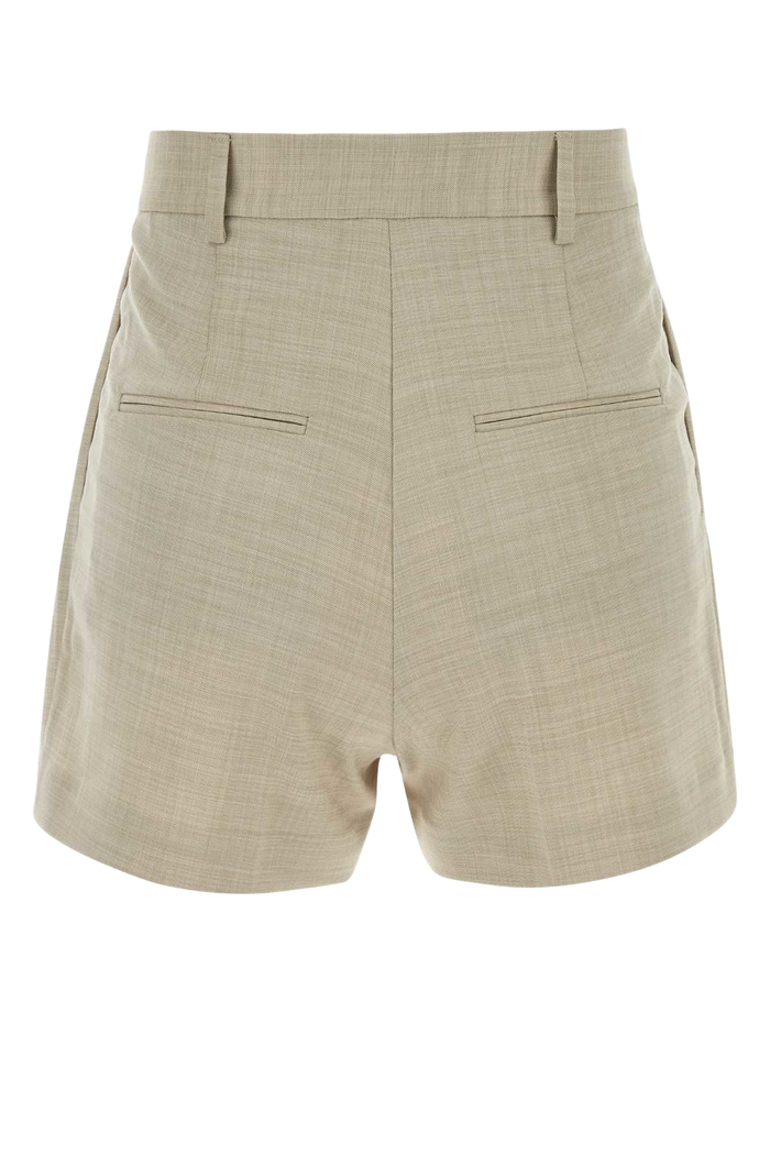 Melange Sand Stretch Twill Masha Shorts Ivory