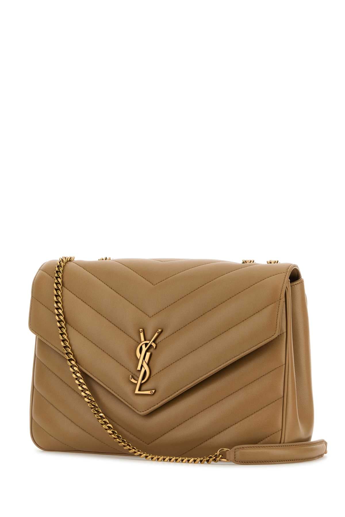 Camel Leather Large Lou Shoulder Bag Naturaltan Borse A Tracolla