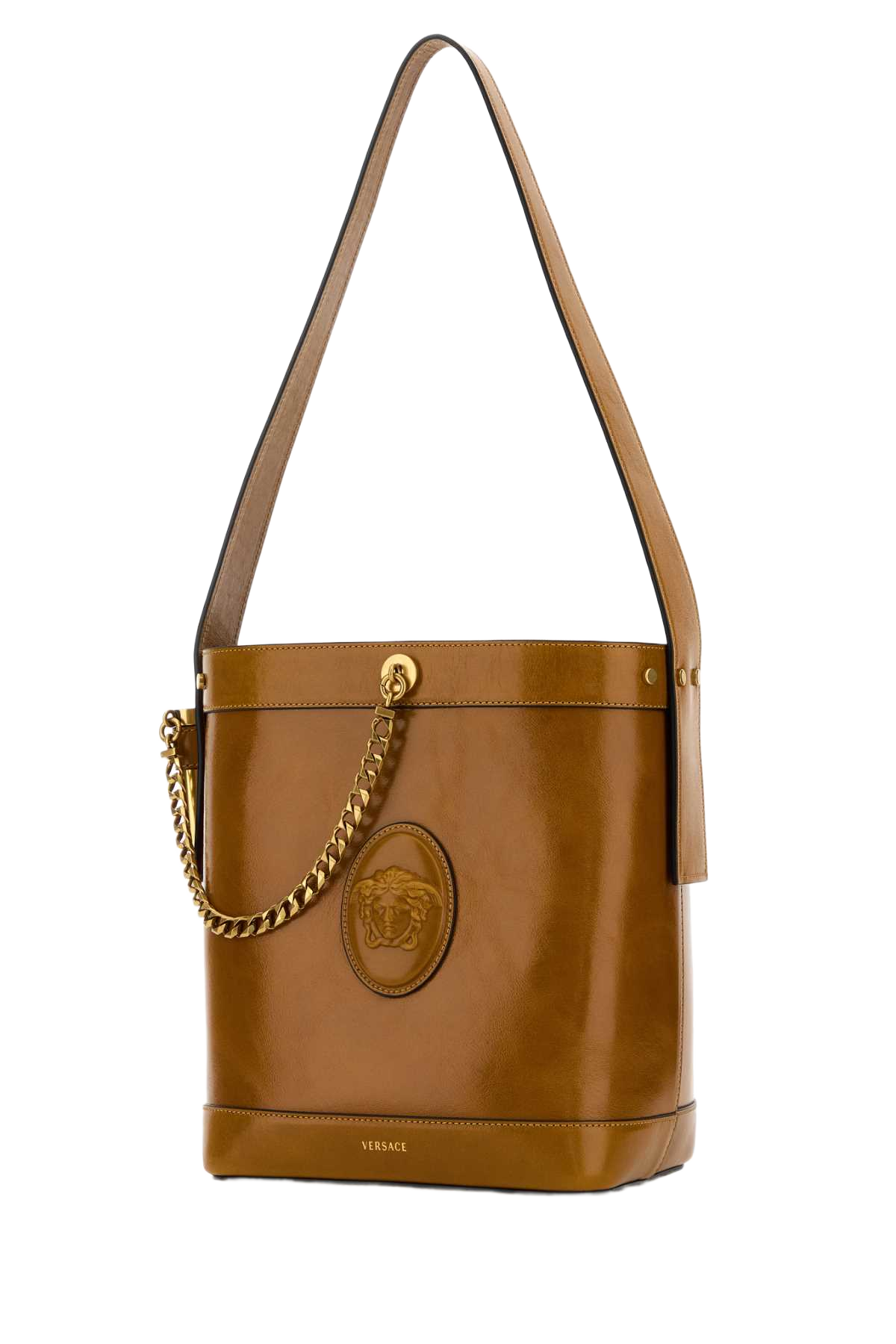 Camel Leather Bucket Bag Natural Borse A Secchiello