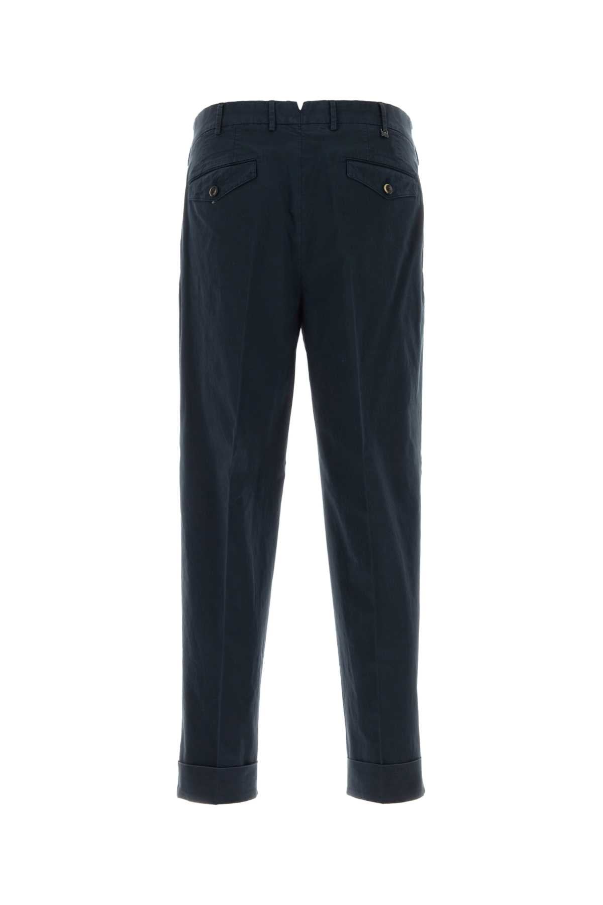 Navy Blue Stretch Cotton Style Pant Y372 Exterior: Elastane Pantaloni