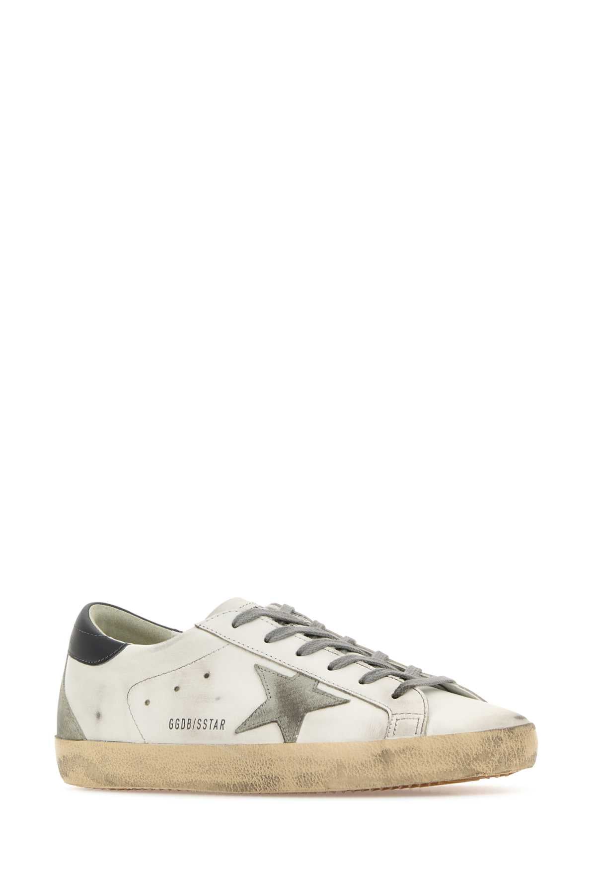 Whiteicedarkgray Cow Leather Sneaker