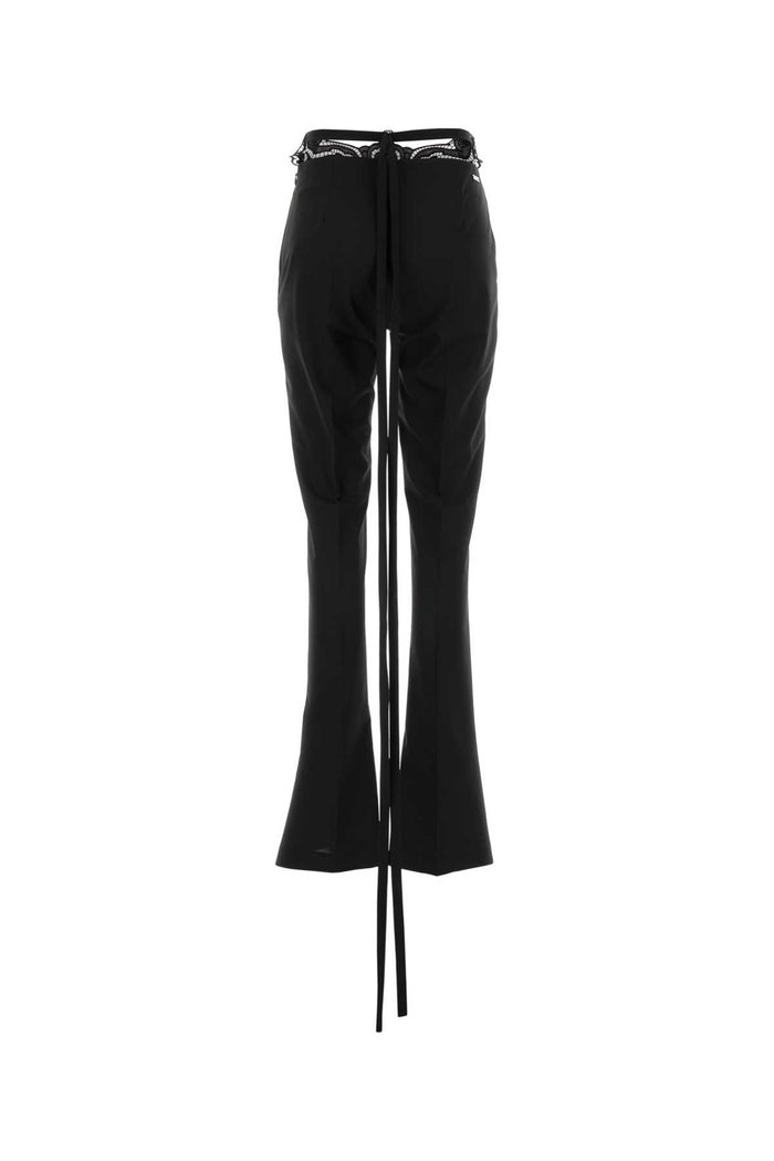 Black Stretch Polyester Blend Pant Nero Pantaloni