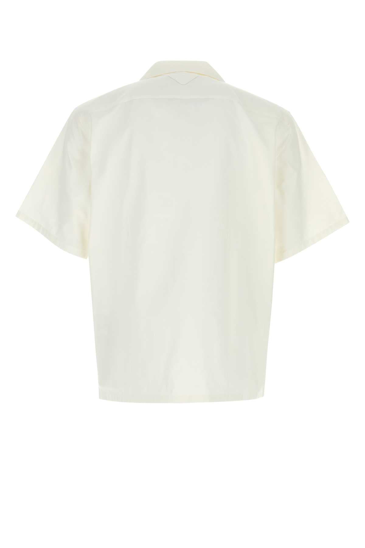 White Poplin Shirt Verde Exterior: Cotton Camicie