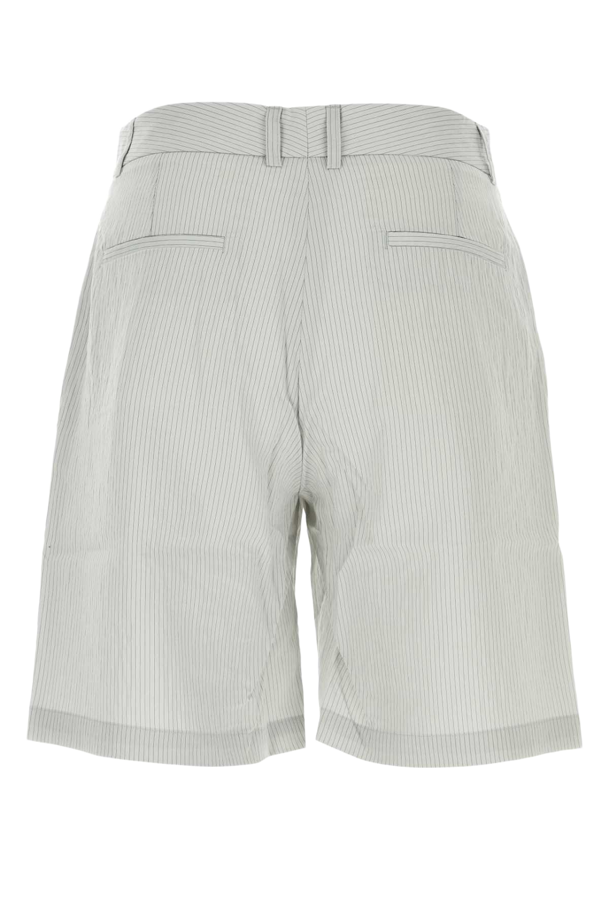 Embroidered Modal Blend Nicolas Bermuda Shorts Grey