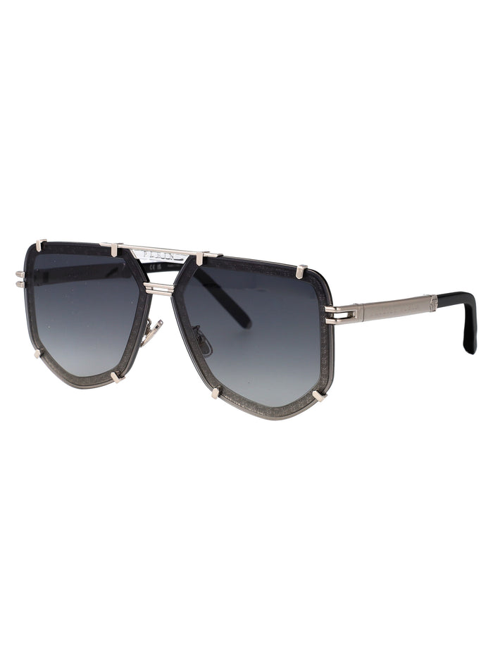 Spp132 0k07 Silver Black Metal Sunglasses