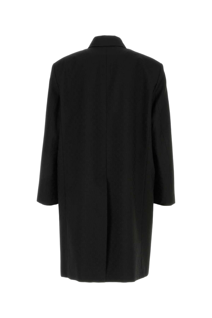 Black Polyester Blend Coat Mix Cappotti