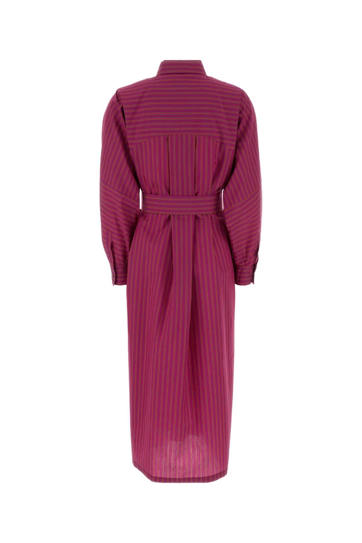 Embroidered Poplin Lord Shirt Dress Viola Exterior: Cotton Silk Abiti