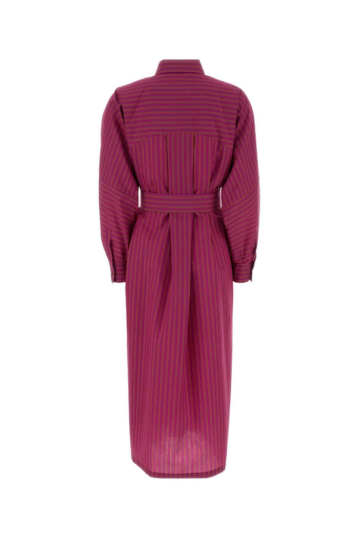 Embroidered Poplin Lord Shirt Dress Viola Exterior: Cotton Silk Abiti