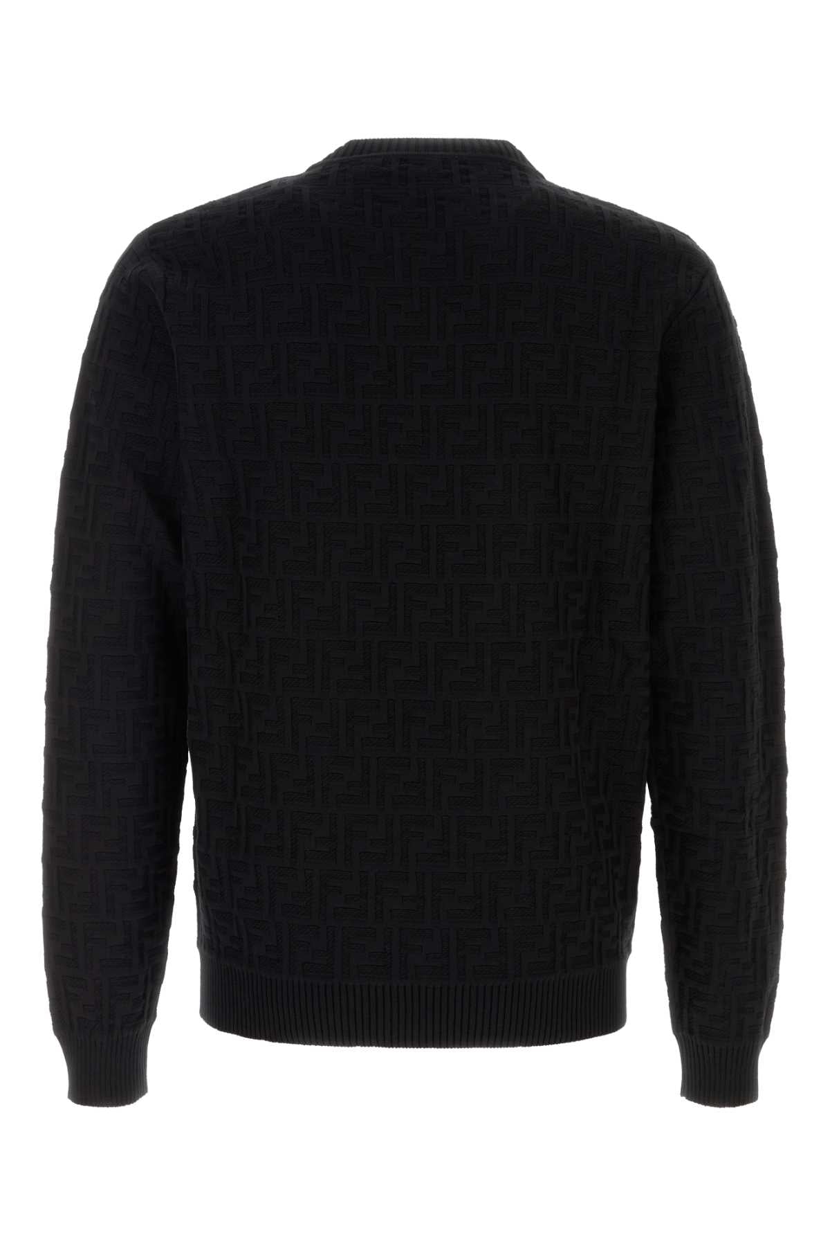 Embroidered Cotton Sweater Black Exterior: Maglie