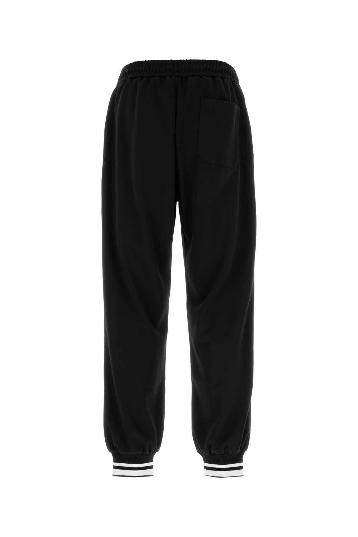 Black Polyester Joggers Blackmix Pantaloni